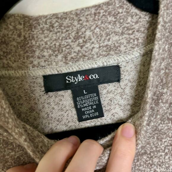 Ombre sparkle mock neck sweater Dress size large - Picture 6 of 9